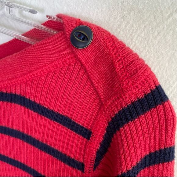 RALPH LAUREN Ribbed Nautical Stripe Boatneck Bateau Long Sleeve Cotton Shirt Top - Picture 11 of 16